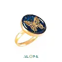 Butterfly Navy Tiger Ring