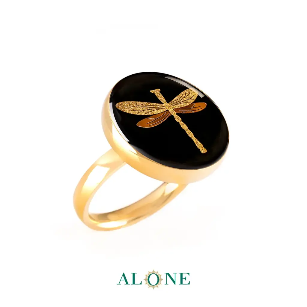 Dragonfly Onyx Ring